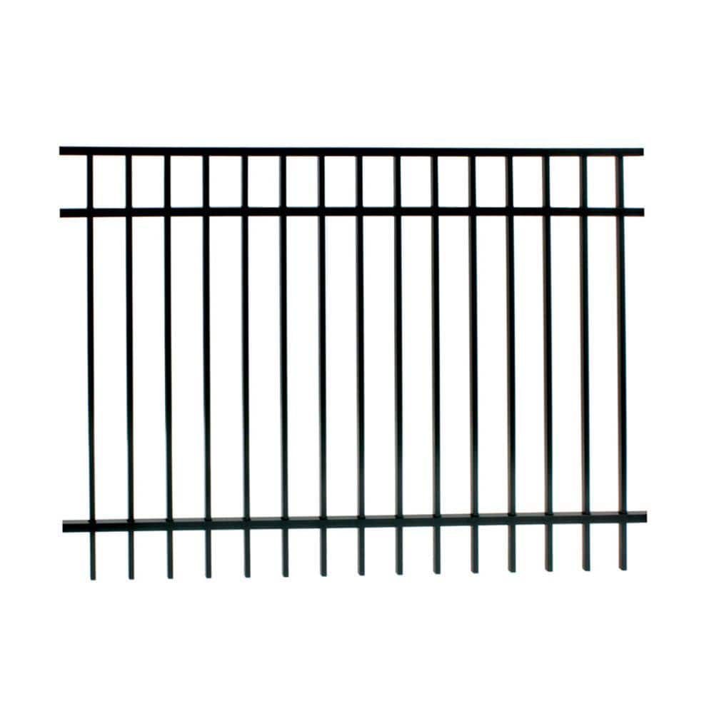 Vinings 5 ft. H x 6 ft. W Black Aluminum Pre-Assembled Spaced Bar Flat Framed Metal Fence Panel price history on PriceWatchPro