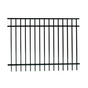 Vinings 5 ft. H x 6 ft. W Black Aluminum Pre-Assembled Spaced Bar Flat Framed Metal Fence Panel