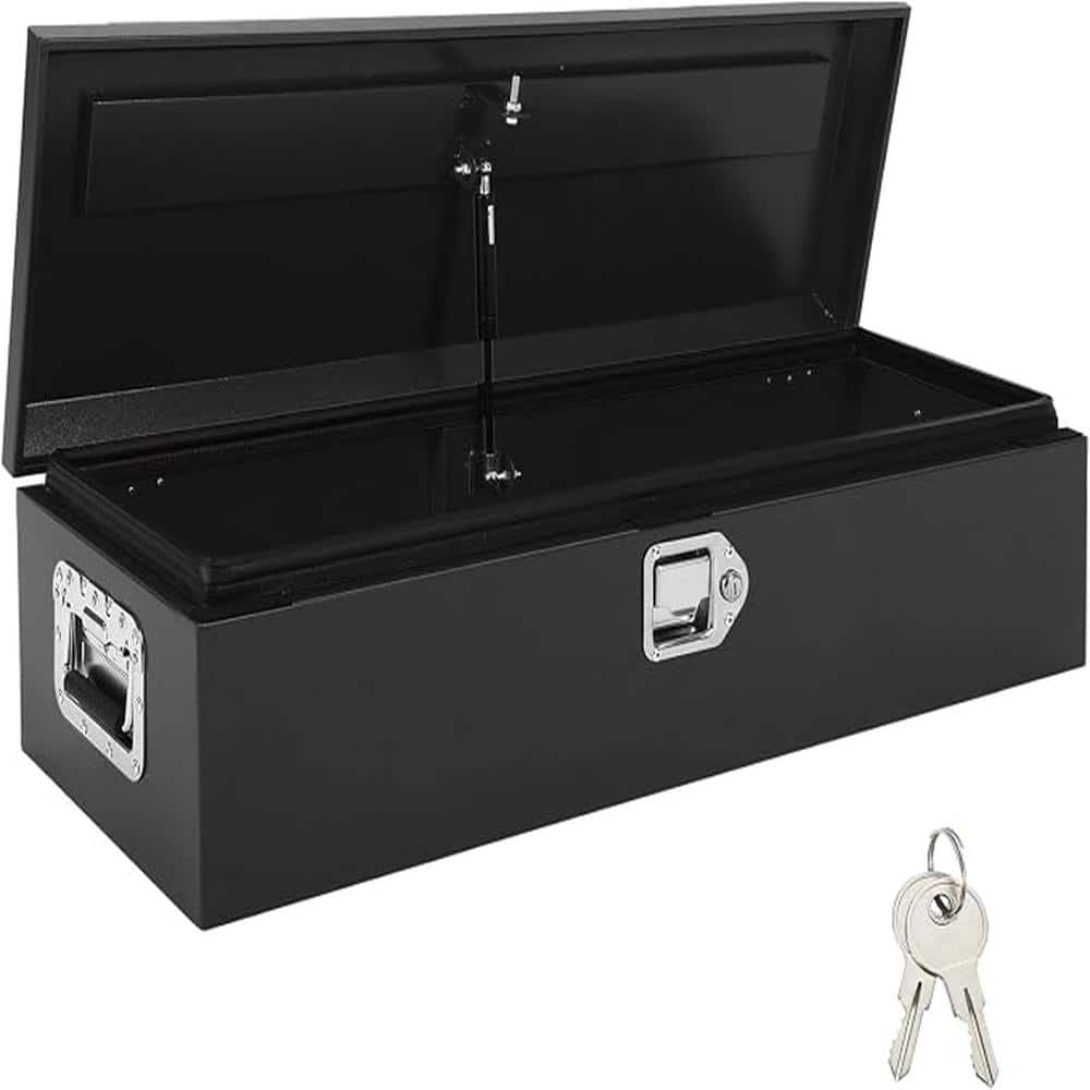 Steel Truck Bed Tool Box, 39 x13x9.6 in, Diamond Plate Under-Rail Storage Chest, in Black price history on PriceWatchPro
