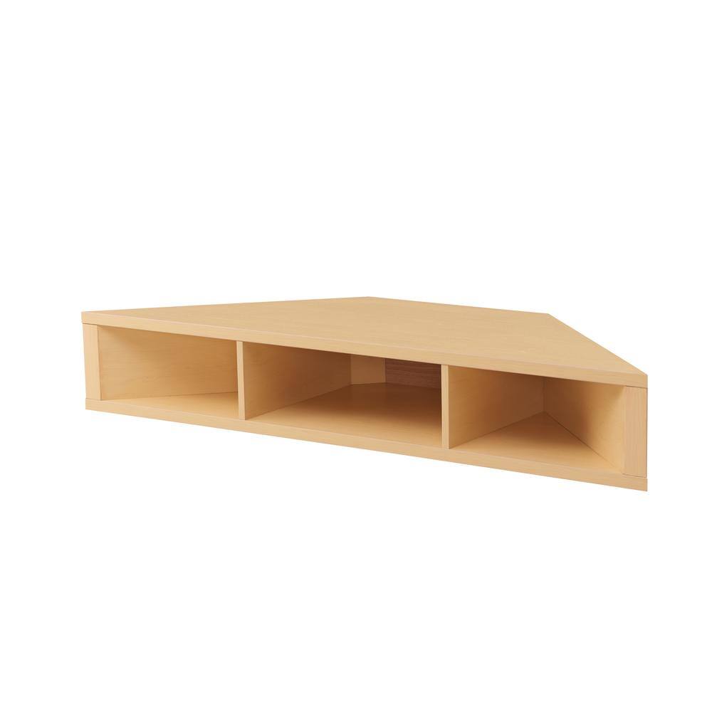 Maple Corner Floating TV Console with Open Shelves