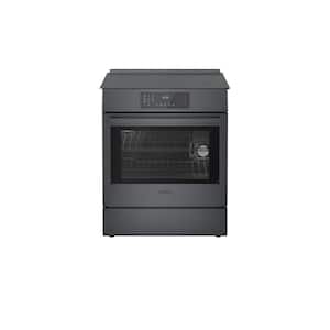 800 Series 30 in. 4.6 cu. ft. Slide-In Induction Range with Self-Cleaning Convection Oven in Black Stainless Steel