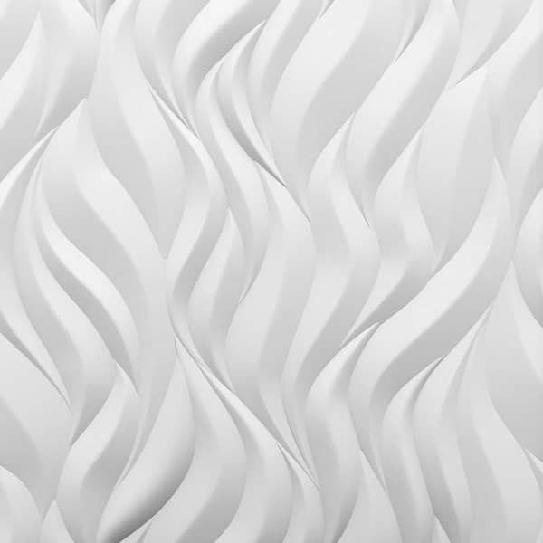 A La Maison Ceilings Flames Plain White 2 ft. x 2 ft. Seamless Foam Glue-up 3D Wall Panel (24 sq. ft./case)