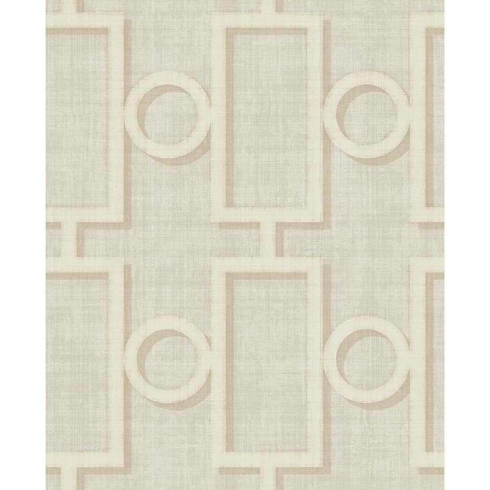 Seabrook Designs Adorn Geometric Metallic Pearl and Cream Paper ...