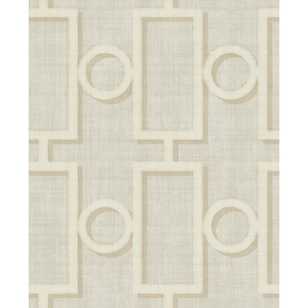 Seabrook Designs Adorn Geometric Metallic Pearl and Cream Paper Strippable Roll (Covers 56.05 sq. ft.)