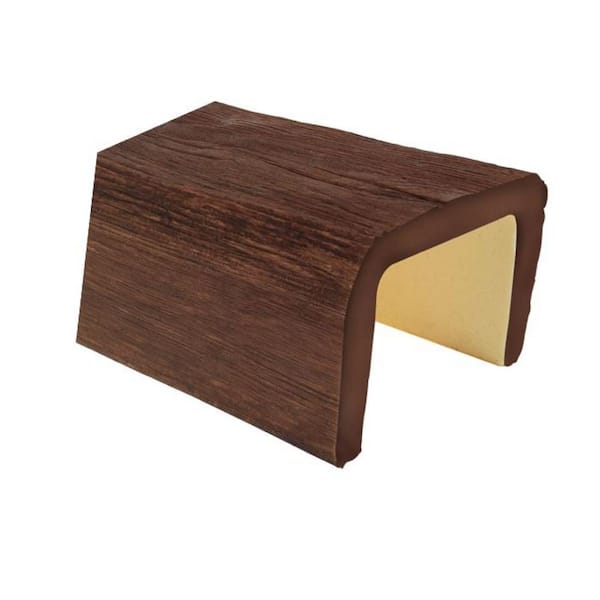 American Pro Decor 3-15/16 in. x 5-7/8 in. x 6 in. Long Walnut Vintage Faux Wood Beam Sample