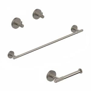 Klass 4-Piece Bath Hardware Set with Mounting Hardware in Brushed Nickel