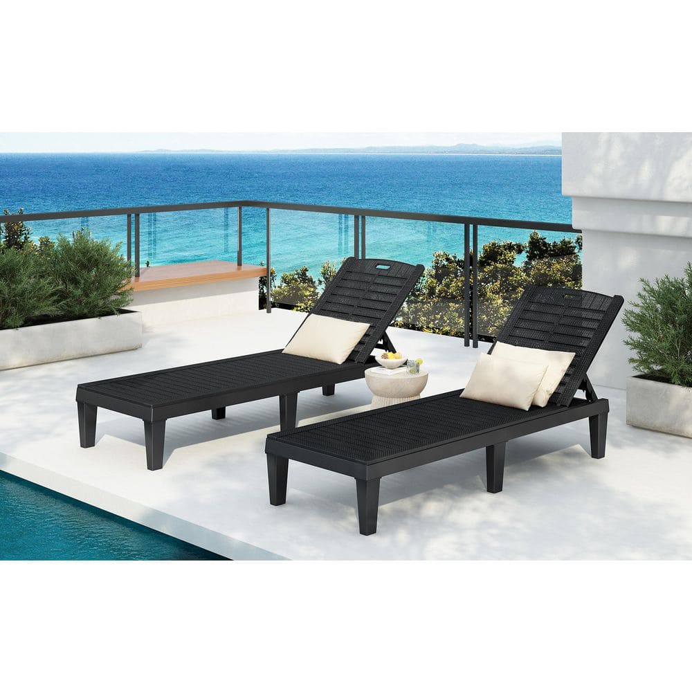 Cesicia 2-Piece Plastic Outdoor Chaise Lounge ChaiseLoungeK1 - The Home ...