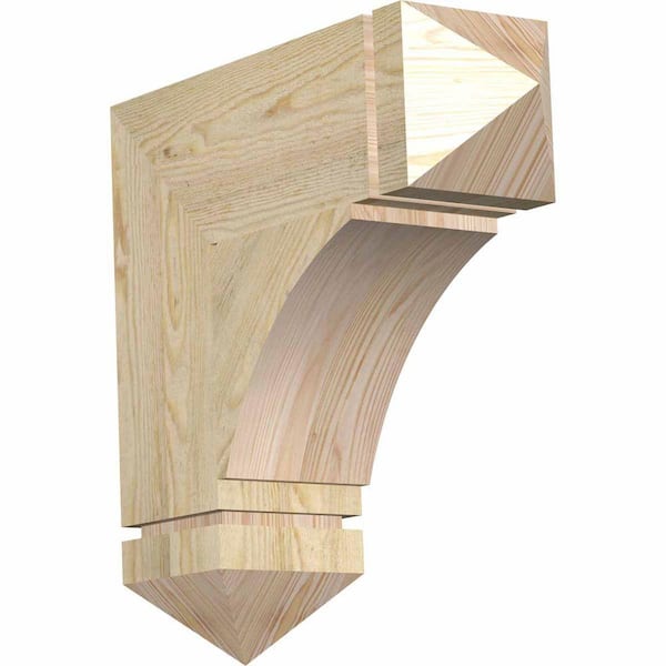 Ekena Millwork 6 in. x 20 in. x 20 in. Douglas Fir Thorton Arts and Crafts Rough Sawn Bracket
