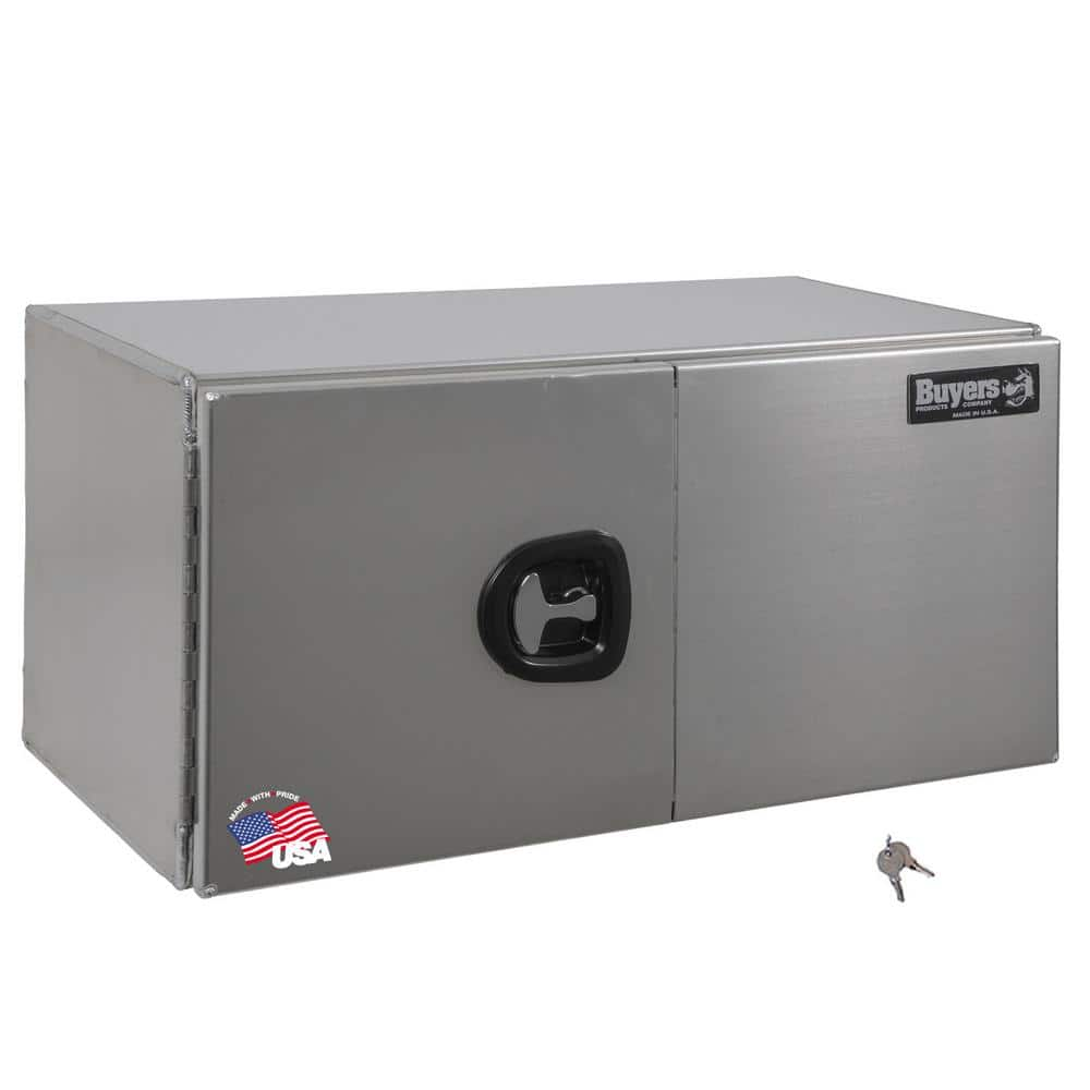 Buyers Products Company 18 in. x 18 in. x 60 in. Smooth Aluminum Underbody Truck Tool Box with Barn Door