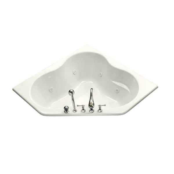 KOHLER 4.5 ft. Acrylic Oval Drop-in Whirlpool in Biscuit