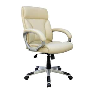 BOSS Ivory Care-Soft Upholstery Executive Chair with Padded Arms