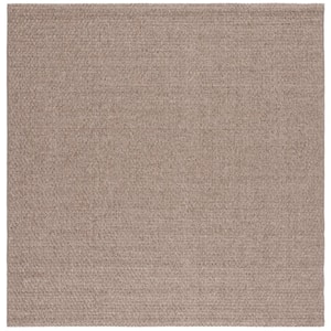 Sisal All-Weather Brown 7 ft. x 7 ft. Solid Woven Indoor/Outdoor Square Area Rug