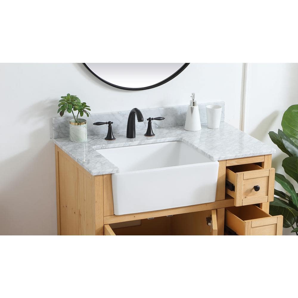 Carrara White Marble 36" Vanity Backsplash