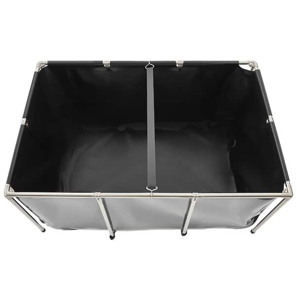 270 gal. Black Canvas Aquatic Habitat, PVC Koi Container with Transparent View, Stainless Steel Frame Drain Valve Pond