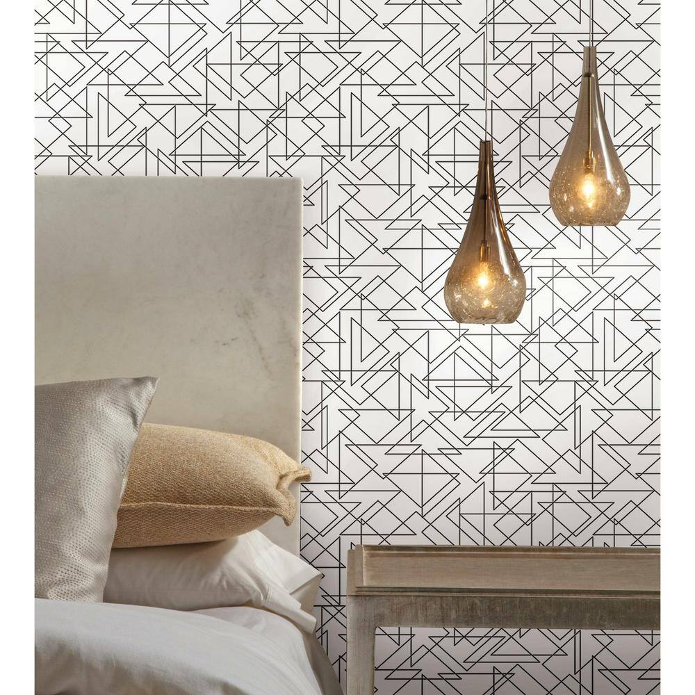 Black and White Geometric Peel and Stick Wallpaper