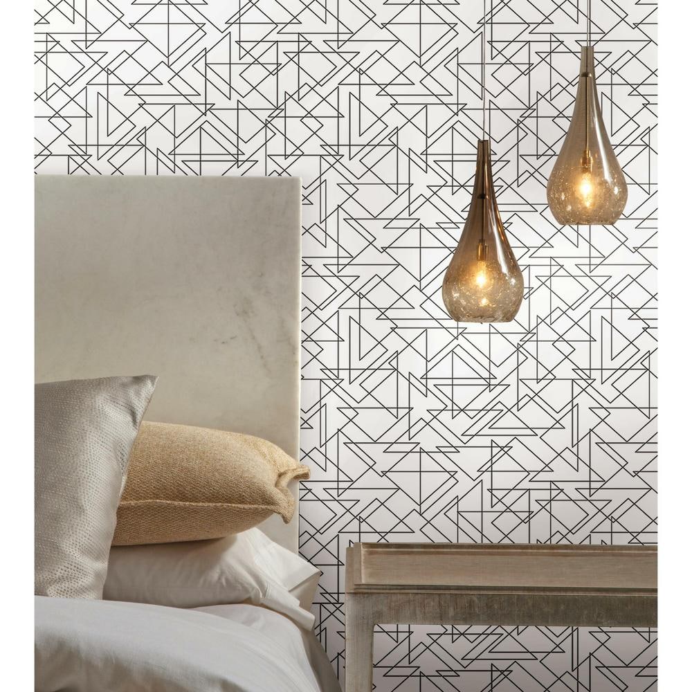Black and White Geometric Peel and Stick Wallpaper