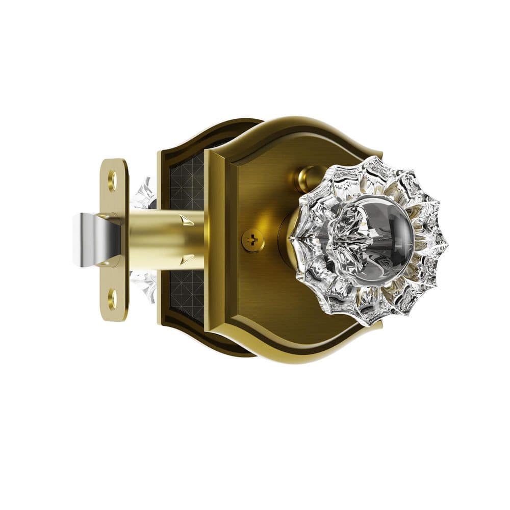 Vintage Antique Brass Interior Privacy Bed/Bath Door Knob with Floral Crystal Knob and Arch Backplate price history on PriceWatchPro