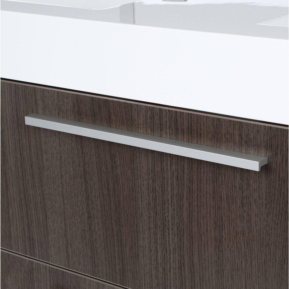 Sleek 54" Gray Oak Double Sink Wall-Mount Vanity Set with Acrylic Top