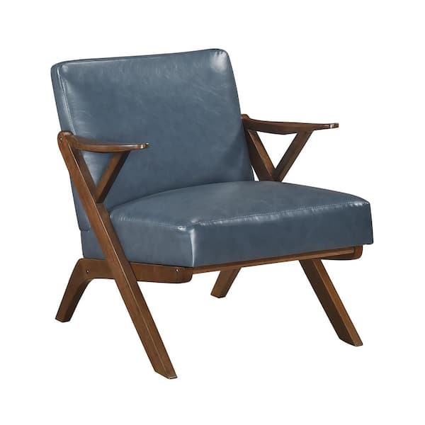 Herriman Blue Faux Leather Upholstery Accent Arm Chair
