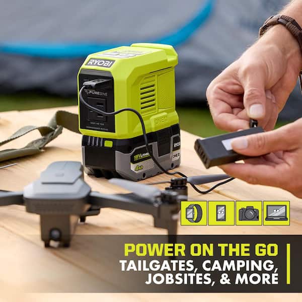 RYOBI 18V ONE+1800-Watt Portable Battery Inverter Power Station/8