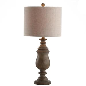 Abeline 28.5 in. Resin LED Table Lamp, Brown Faux Wood