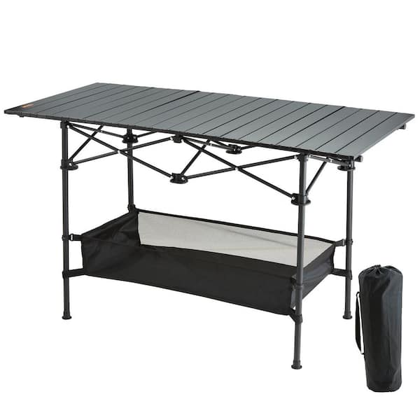 VEVOR Folding Camping Table 24 x 16 in. Outdoor Portable Side Tables  Aluminum and Steel Ultra Compact Work Table HWZDCZL200LBS0UE8V0 - The Home  Depot