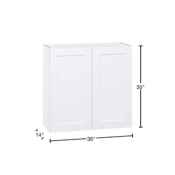 J Collection Wallace Painted Warm White Shaker Assembled Wall Kitchen Cabinet With Full Height Door 36 In W X 35 H 14 D Dsw3635 Wa The