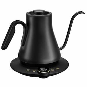 4-Cup Black Gooseneck Electric Kettles with Temperature Control and Stainless Steel Inner
