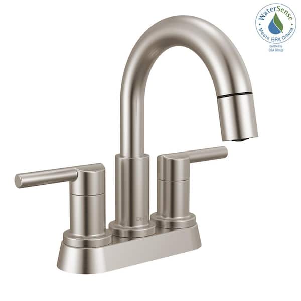 Delta Nicoli 4 in. Centerset Double Handle Pull-Down Spout
