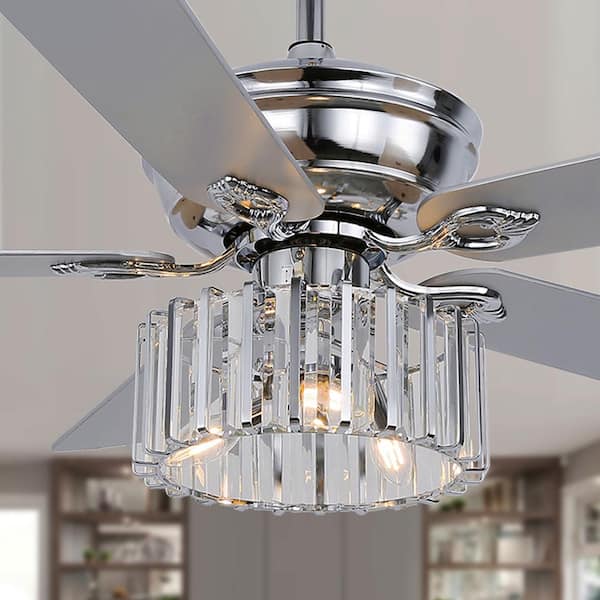 Oaks Aura Arluno 52 in. LED Indoor Chrome 3 Speed Reversible Glam