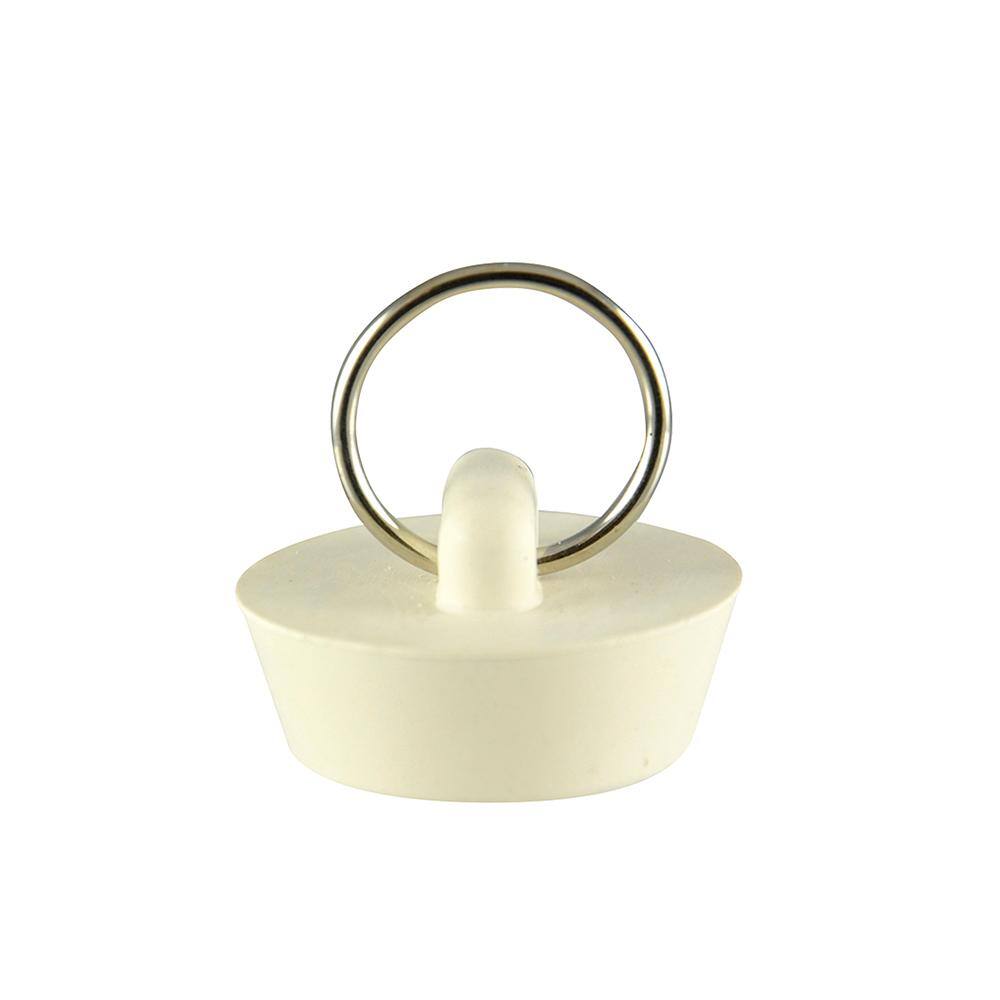 White Rubber Universal Sink Drain Stopper with Ring