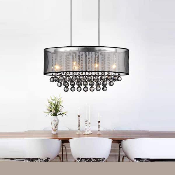CWI Lighting Radiant 6 Light Drum Shade Chandelier With Chrome Finish