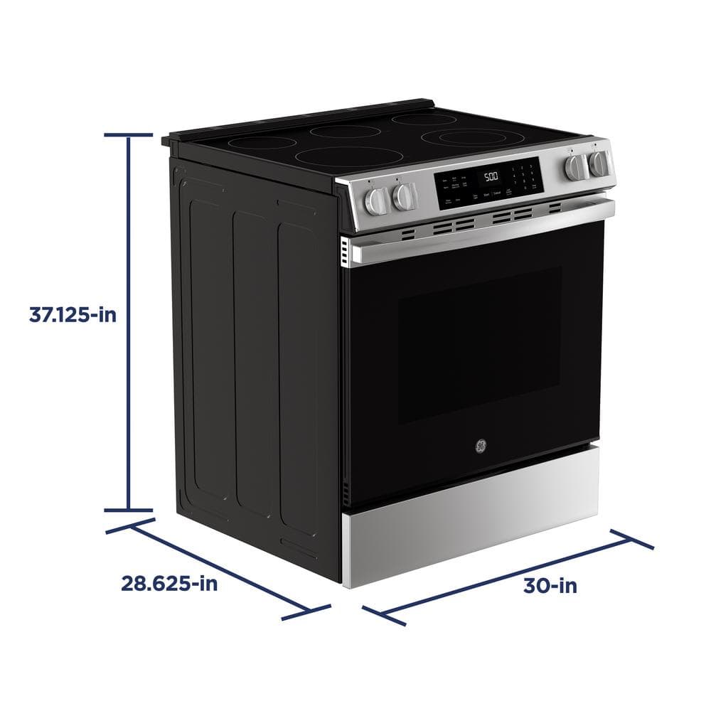 GE 30" Stainless Steel Slide-In Electric Range with Self-Cleaning