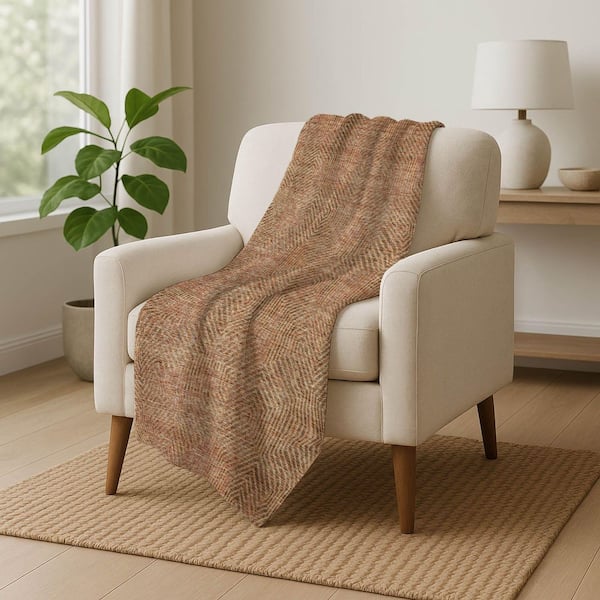 Premium Machine Washable ASB912 Copper 50 in. x 70 in. Sherpa Throw Blanket