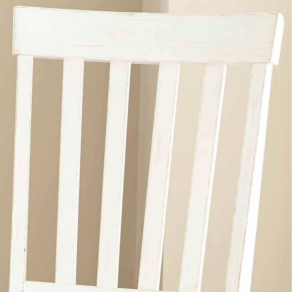 White High Back Wood Slat Side Chair Set