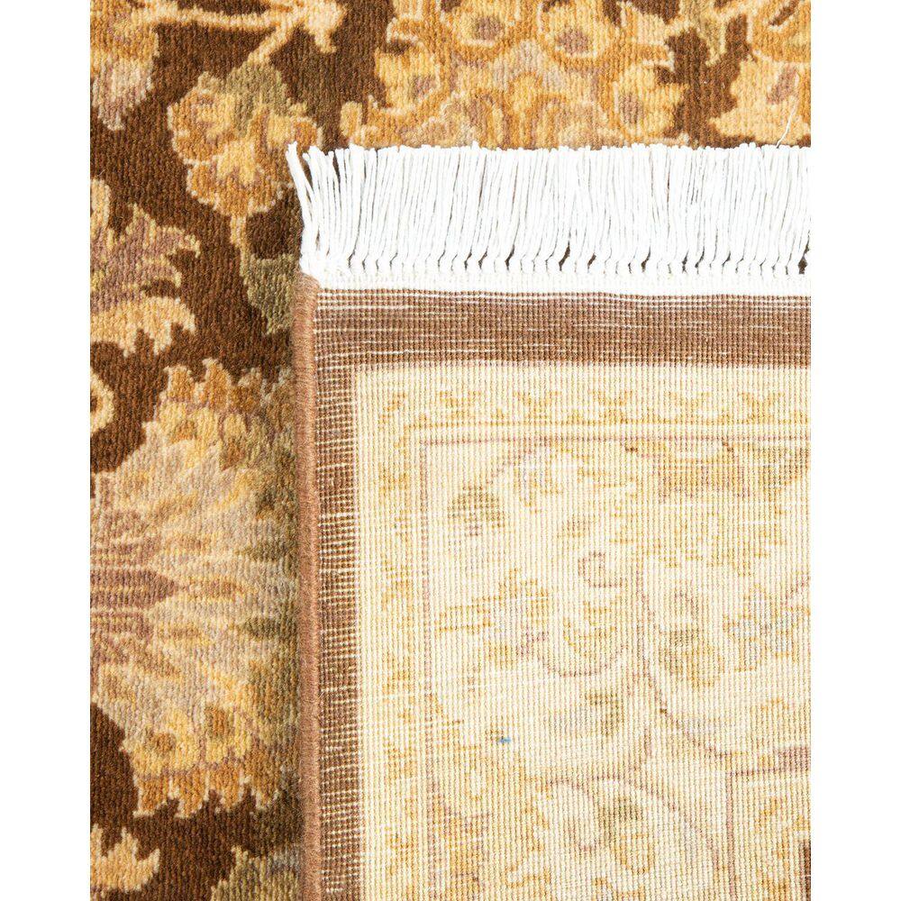 Hand-Knotted Brown Wool Traditional Rectangular Area Rug 3' x 5'