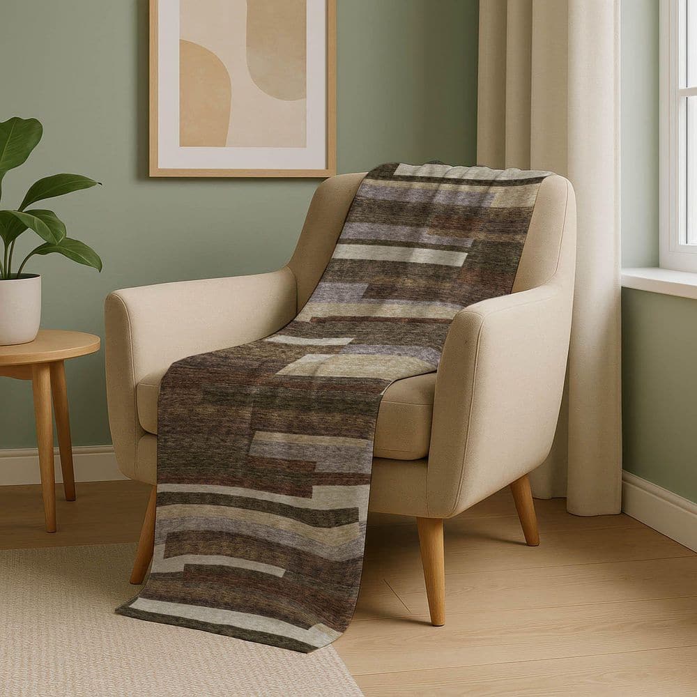 Premium Machine Washable ASB766 Brown 50 in. x 70 in. Sherpa Throw Blanket price history on PriceWatchPro