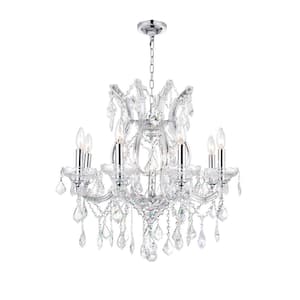 Maria Theresa 9-Light Chrome Indoor Chandelier With Glass Shades