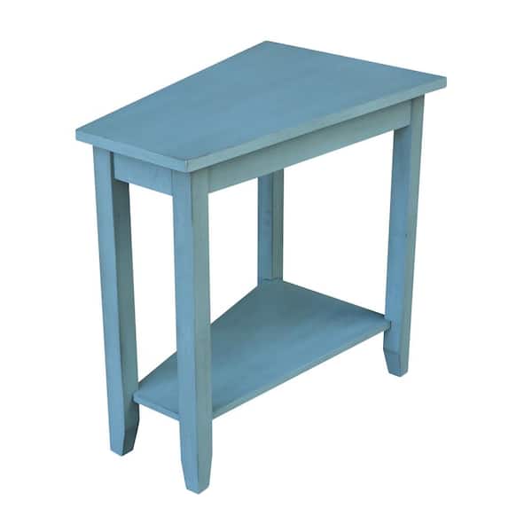 International Concepts Keystone Ocean Blue Solid Wood Accent Table