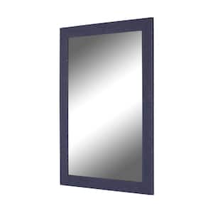 Wayfarer 28.5 in. x 40.5 in. Coastal Rectangle Framed Blue Decorative Mirror
