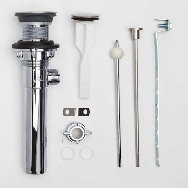 PF WaterWorks ClogFREE Never Clog Pop-Up Drain, Magnetic Stopper, Chrome ABS Body w/o Overflow, 1.6-2" Sink Hole, Brushed Nickel