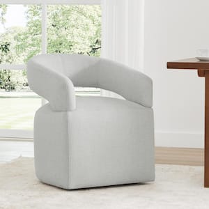 Octavian Light Gray Fabric Dining Chair with Removable Casters for Dining Room Bed Room Living Room