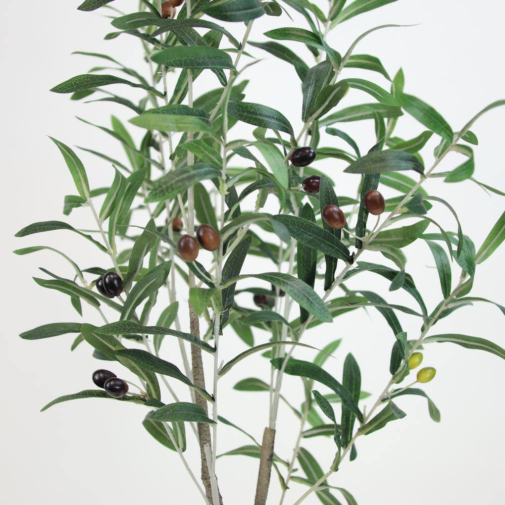 36" Faux Olive Tree in Black Plastic Pot