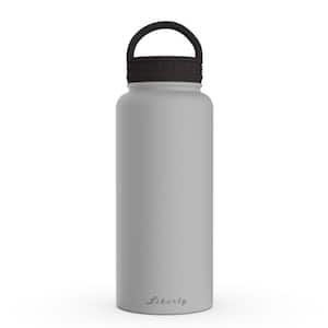 32 oz. Charcoal Insulated Stainless Steel Water Bottle with D-Ring Lid