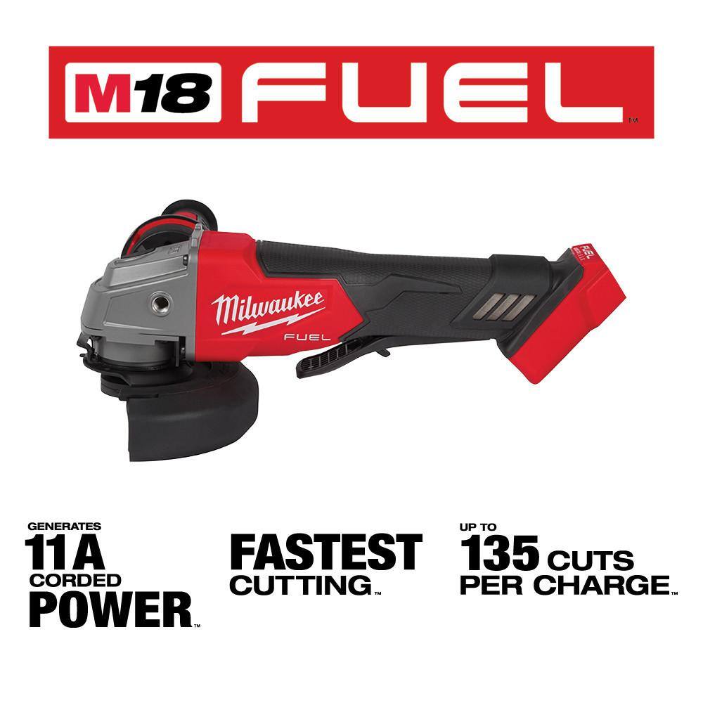 M18 FUEL 18V Lithium-Ion Brushless Cordless 4-1/2 in./5 in. Grinder w/Paddle Switch (Tool-Only) - 1