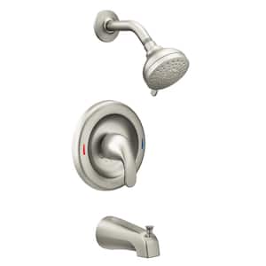 Adler Single Handle 4-Spray Tub and Shower Faucet 1.8 GPM in Spot Resist Brushed Nickel (Valve Included)