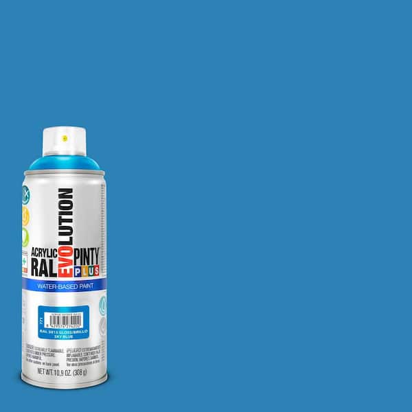 PINTY PLUS Evolution Acrylic 10.9 oz. Gloss Sky Blue, Water Base Spray Paint