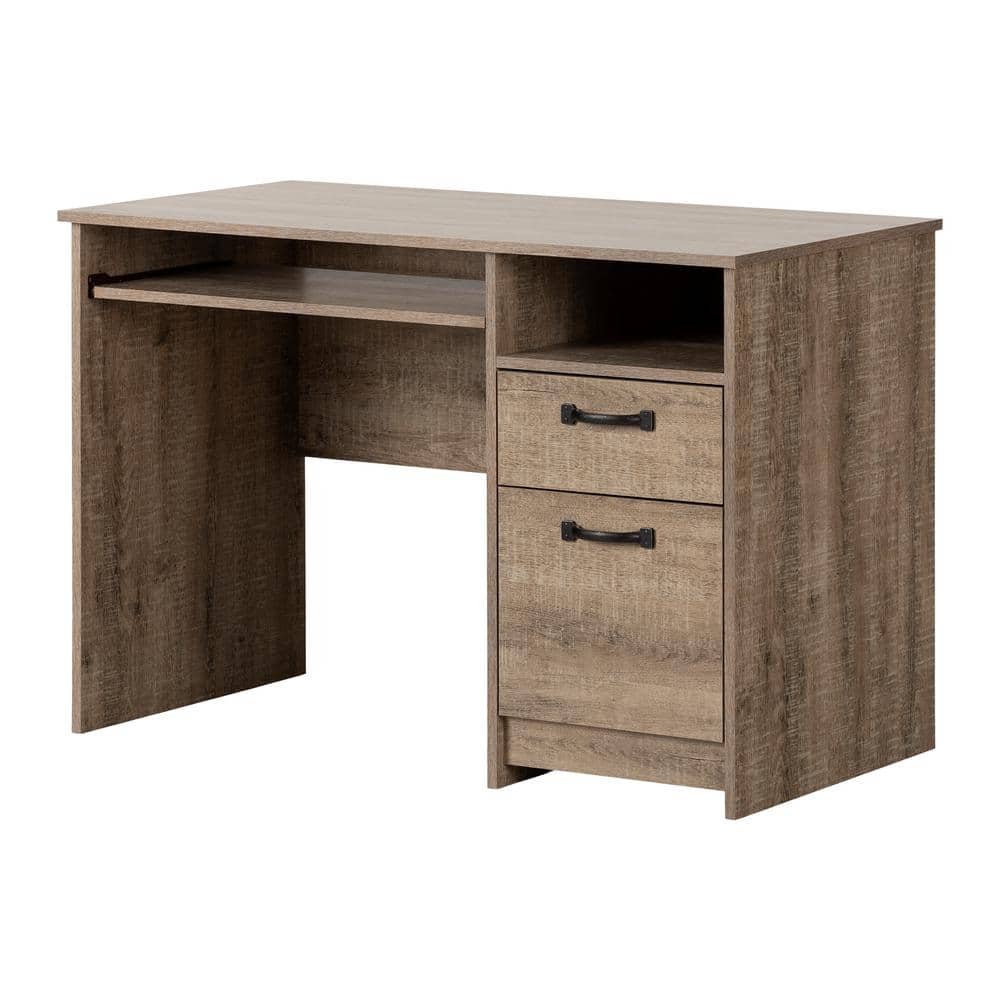 South Shore Tassio 44.5 in. Weathered Oak Particle Board Desk 14298