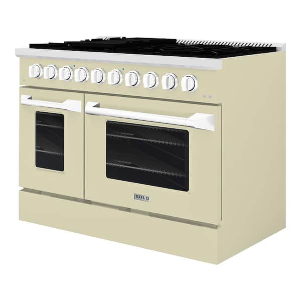 Hallman BOLD 36 in. 5.2 cu. ft. 6 Burner Freestanding All Gas Range with Gas  Stove and Gas Oven in. White HBRG36CMWT-LP - The Home Depot