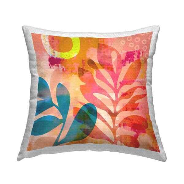 Stupell Industries Modern Leaf Botanicals Multi-Color Square Outdoor Throw Pillow